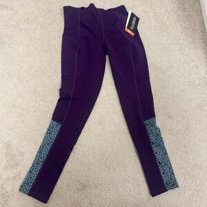Kerrits Kids Purple Leggings with Blue Pattern